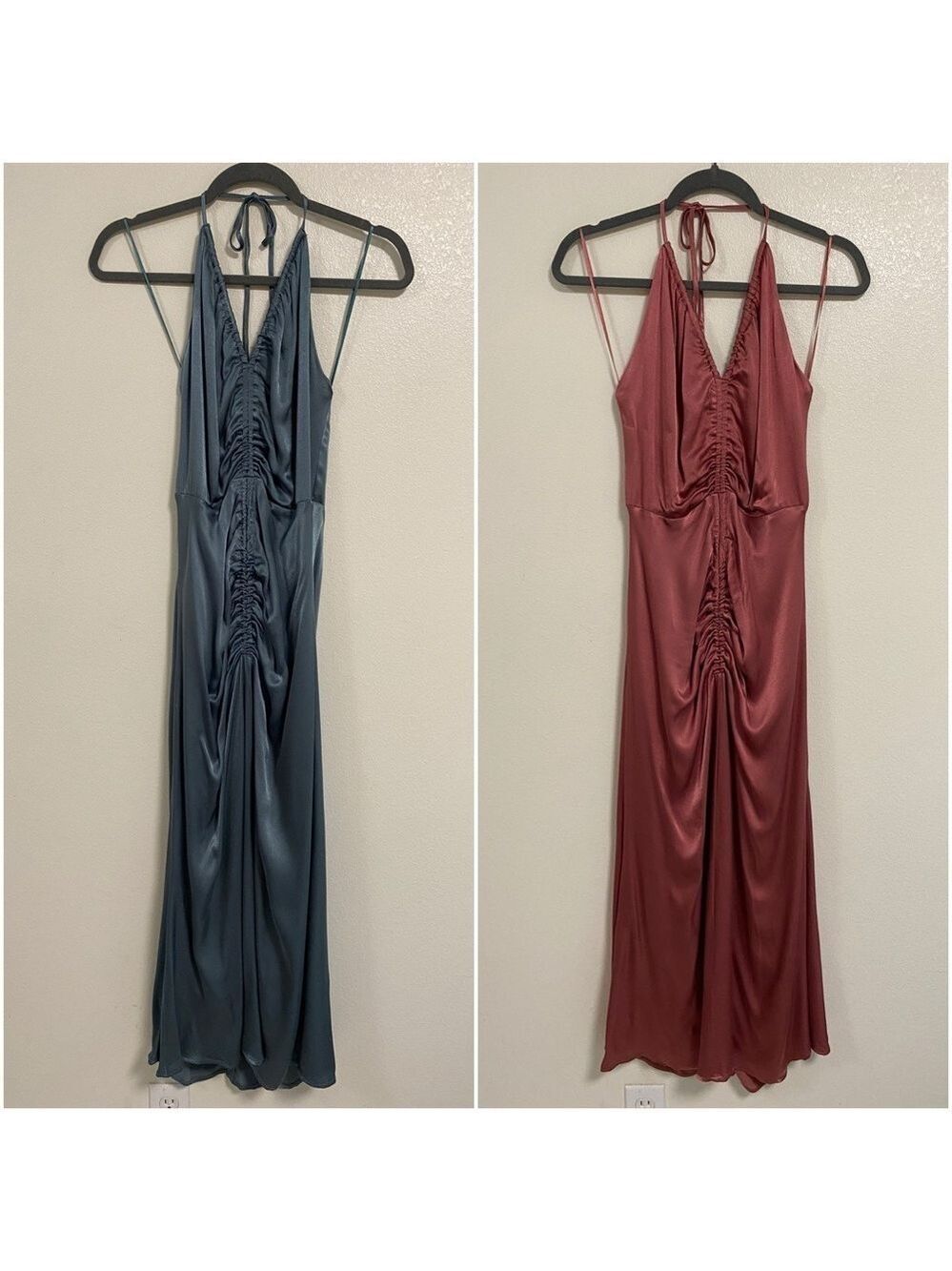 ASTR the Label Dress Women’s Large Steel Blue/Maeve Toledo Riches Halter Dress